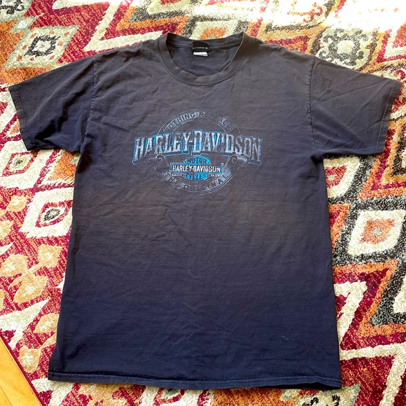 VINTAGE WELL WORN HD VOIGT HARLEY DAVIDSON ALBERTA CANADA COTTON T-SHIRT UNISEX - Picture 1 of 11